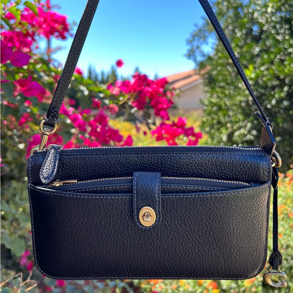 COACH Bella Polished Pebble Leather w/Detachable Wallet - Picture 1 of 7